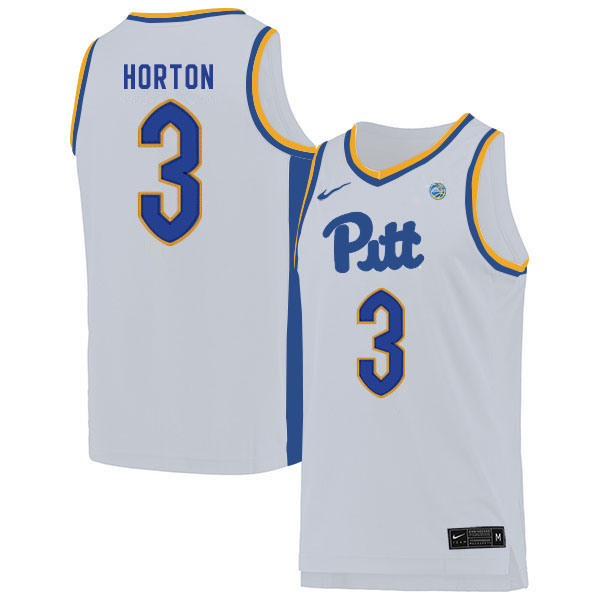 Men #3 Ithiel Horton Pitt Panthers College Basketball Jerseys Sale-White